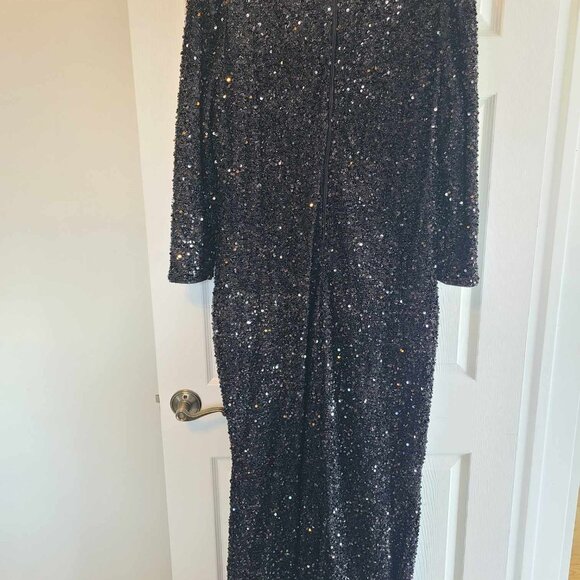 Black Long Formal Dress - Sequin - Picture 3 of 5